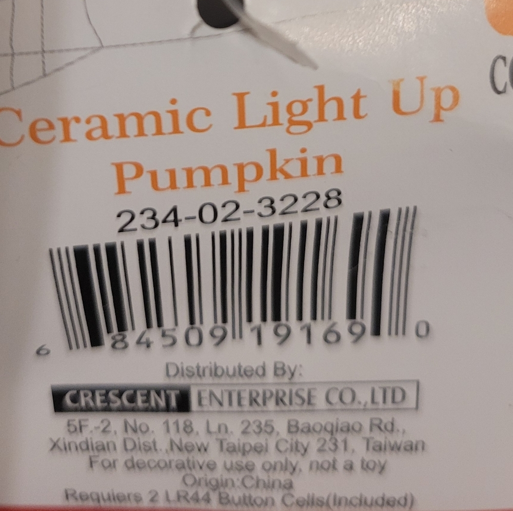 Gold Stem Orange Pumpkin & White Ceramic Pumpkin With Black Circles Pattern - Picture 10 of 11